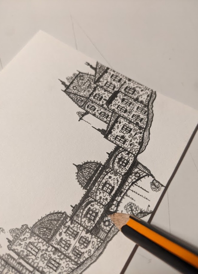 Drawing process — step 1